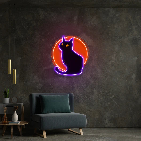 Cat halloween Artwork Led Neon Sign Light