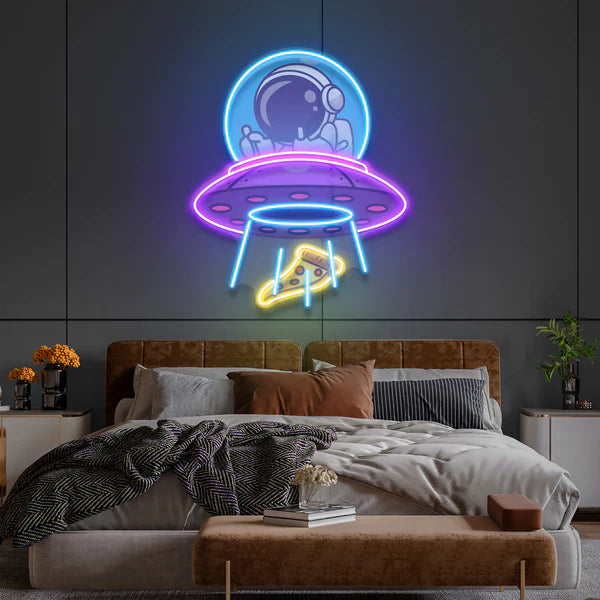 UFOs Astronaut Art work Led Neon Sign Light