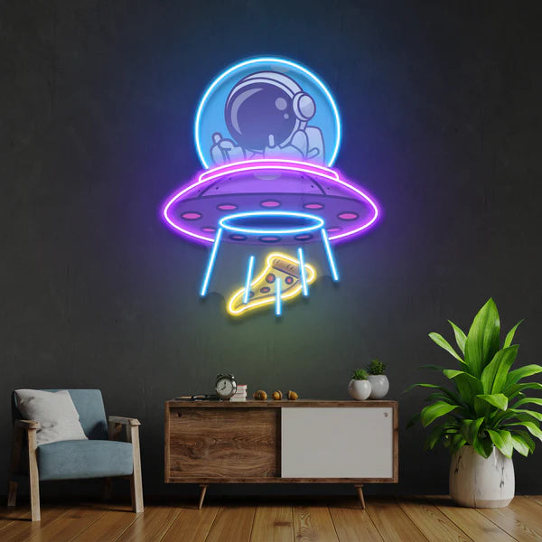 UFOs Astronaut Art work Led Neon Sign Light