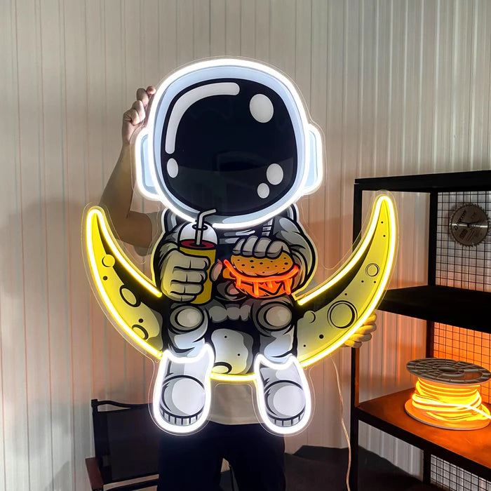 Astronaut Hamburger Led Neon Acrylic Artwork