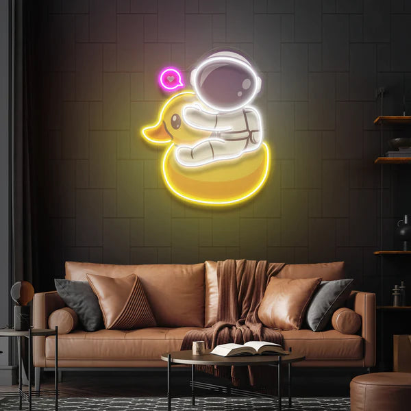 Duck Astronaut Art work Led Neon Sign Light