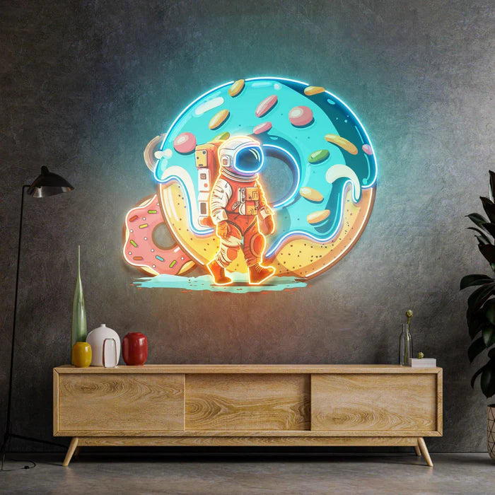 Astronaut Donut Led Neon Acrylic Artwork