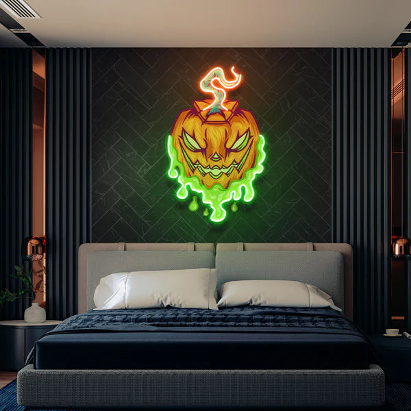 Pumpkin Monster Artwork Led Neon Sign Light