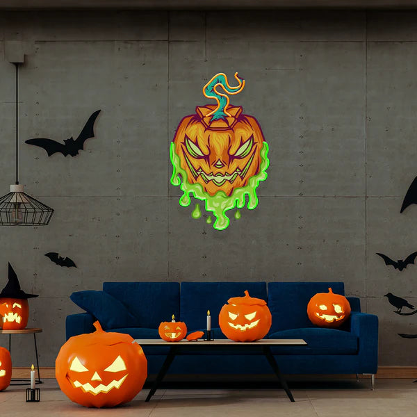 Pumpkin Monster Artwork Led Neon Sign Light