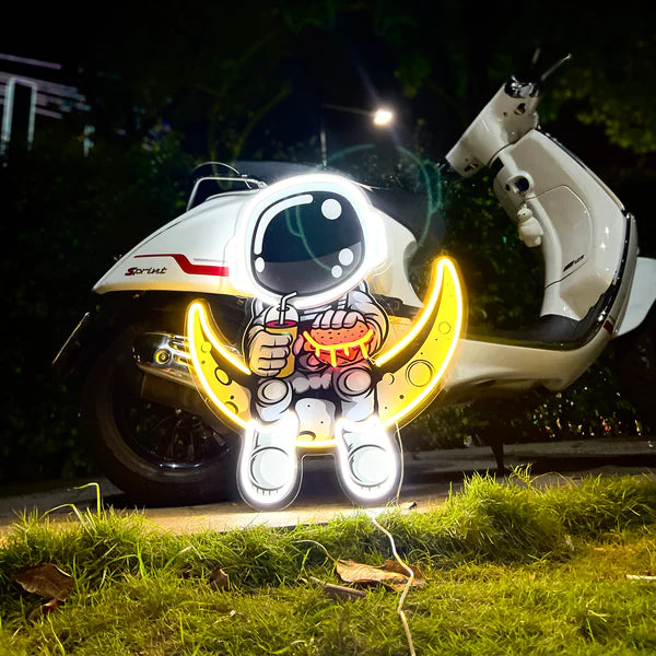 Astronaut Hamburger Neon Artwork Led Neon Sign Light