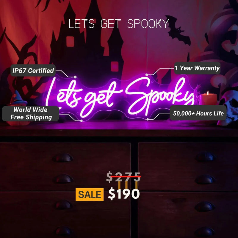 Let's Get Spooky | Embrace the Halloween Spirit with our Neon Sign