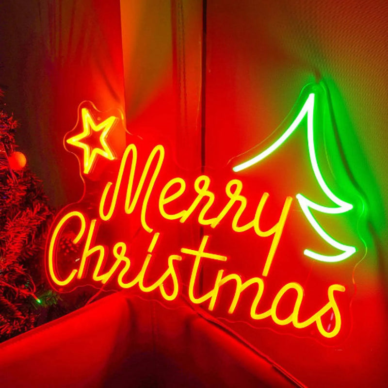 INSNEON-100% Handmade Merry Christmas Xmas Neon Sign Led Sign for Christmas Eve