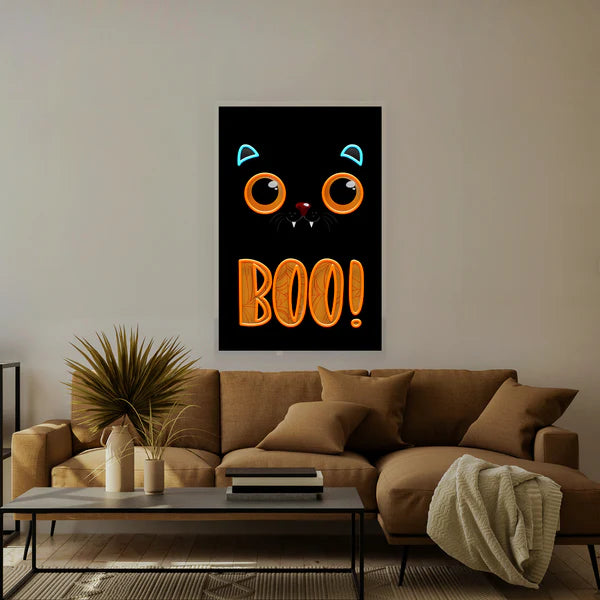 Pumpkin Halloween Cat Artwork Led Neon Sign Light