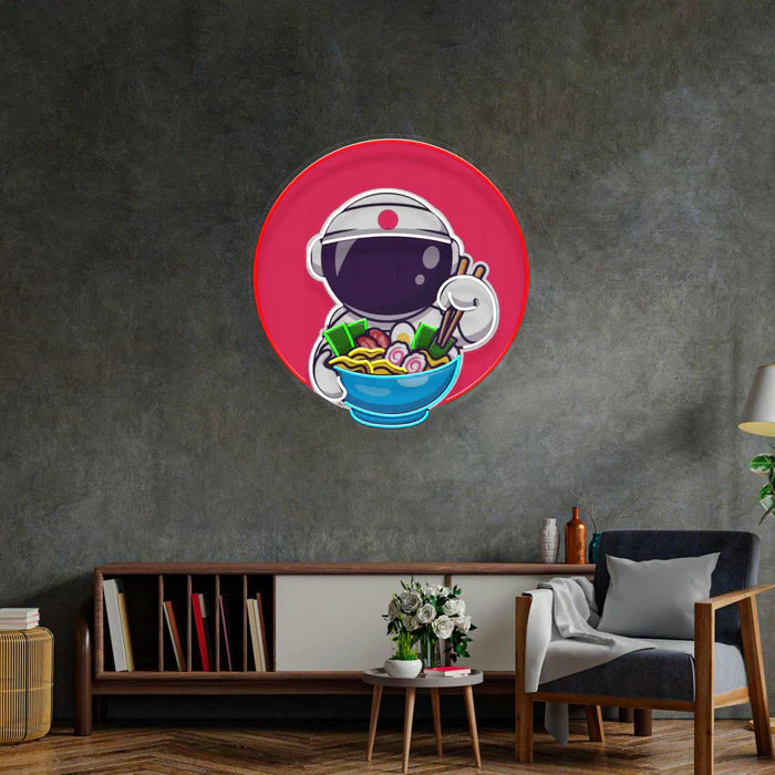 Astronaut Eating Ramen Led Neon Acrylic Artwork