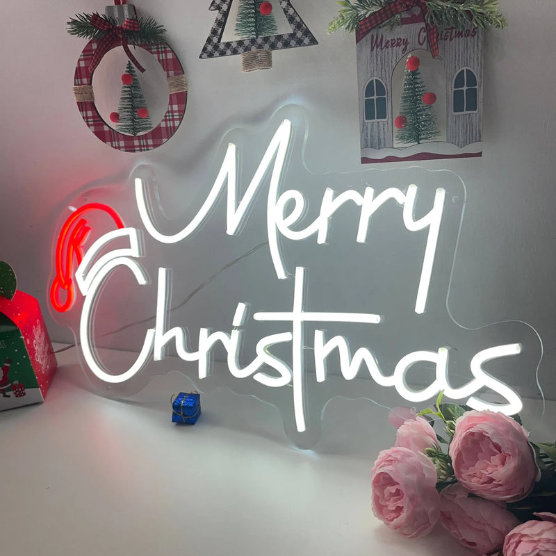 INSNEON-100% Handmade Merry Christmas Xmas Neon Sign Led Sign for Christmas Eve