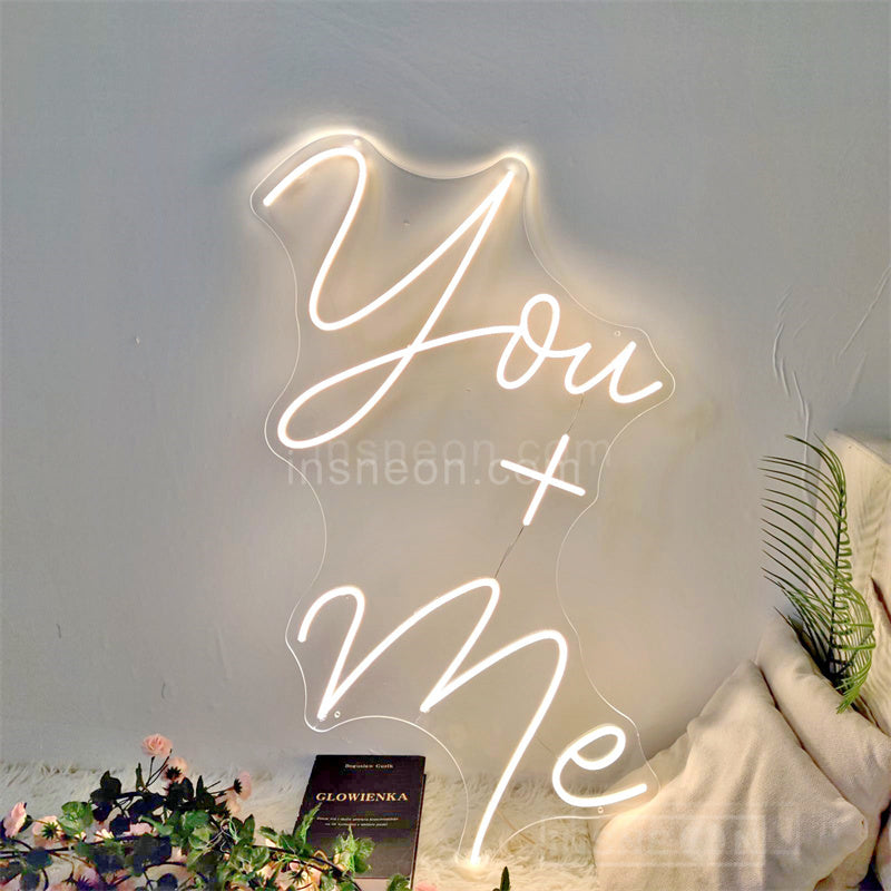 you+me neon custom neon wedding sign