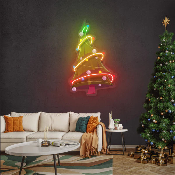 Colorful Christmas Tree Art Work Led Neon Sign Light