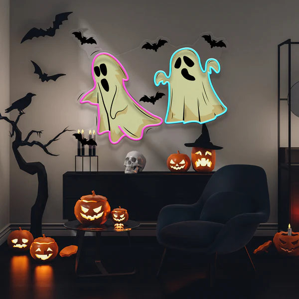 Halloween Ghost Cute Artwork Led Neon Sign Light