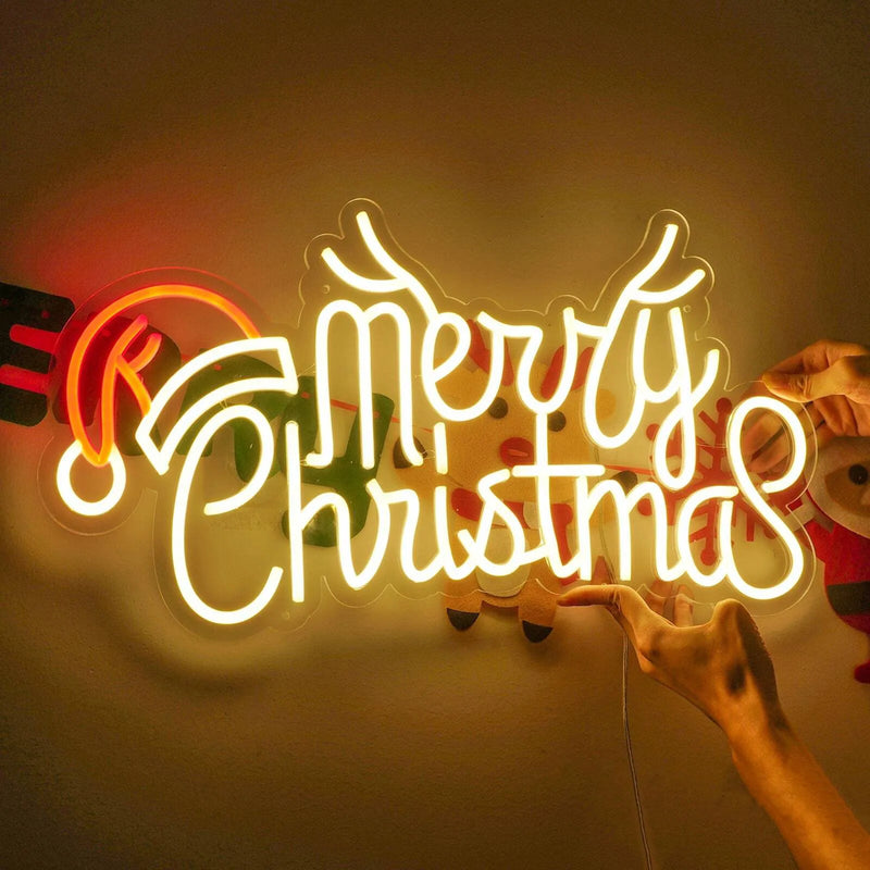 INSNEON-100% Handmade Merry Christmas Xmas Neon Sign Led Sign for Christmas Eve