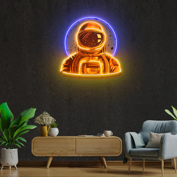 Astronaut Emblem Neon Artwork Led Neon Sign Light