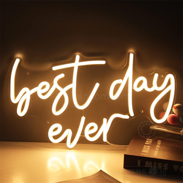 Best Day Ever Wedding Neon Sign