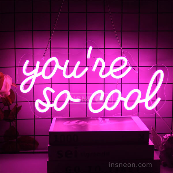 You're So Cool neon letter logo