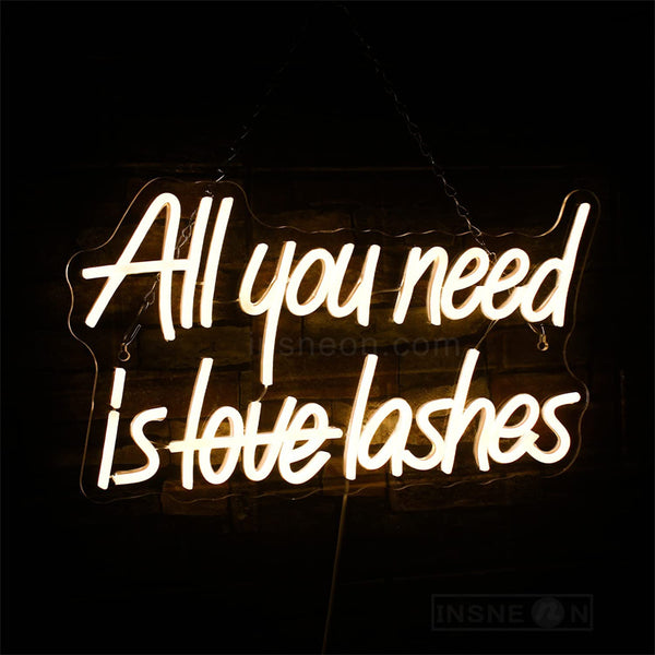 All You Need Is Love Lashes Neon Sign