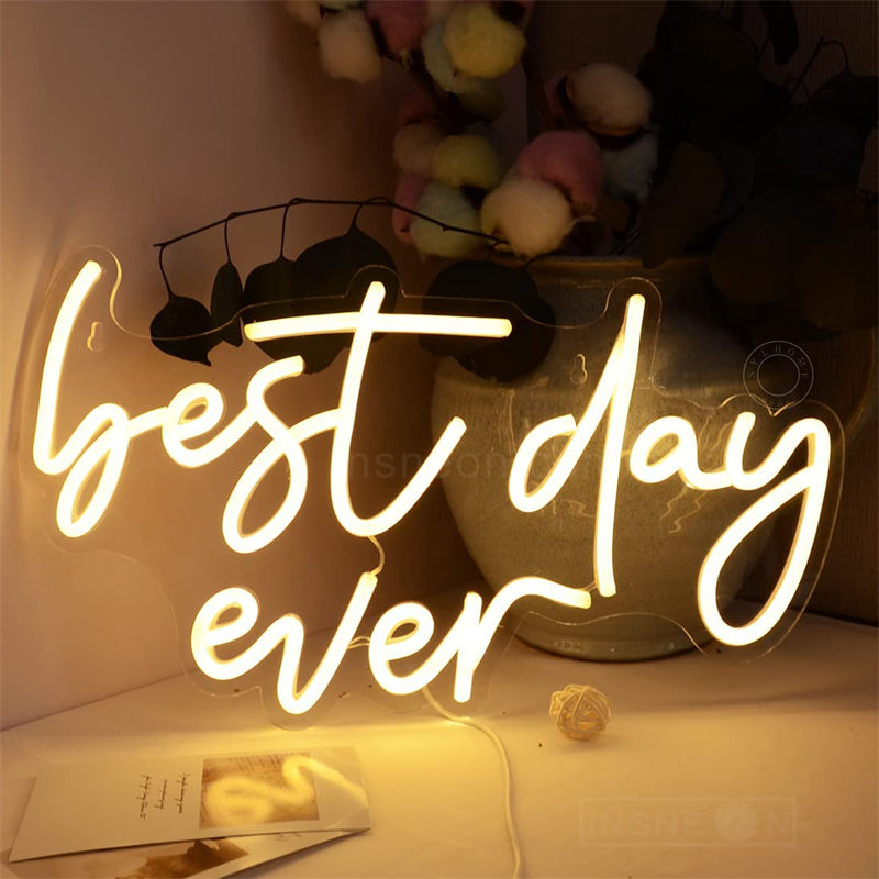 Best Day Ever Wedding Neon Sign