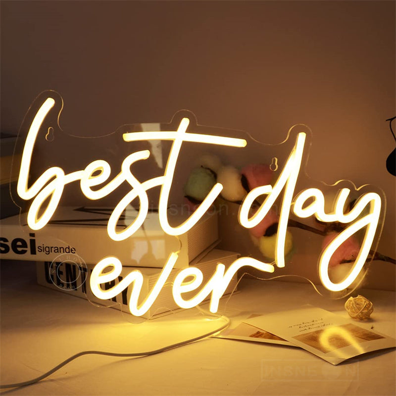 Best Day Ever Wedding Neon Sign