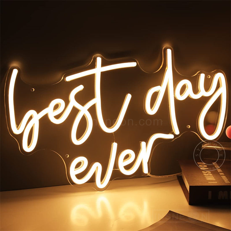 Best Day Ever Wedding Neon Sign