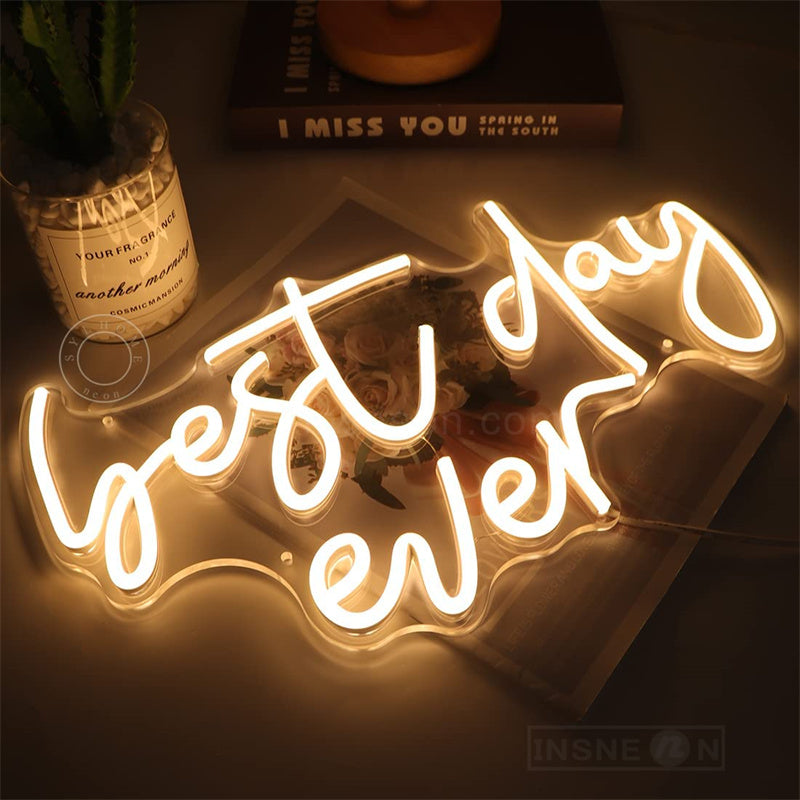 Best Day Ever Wedding Neon Sign