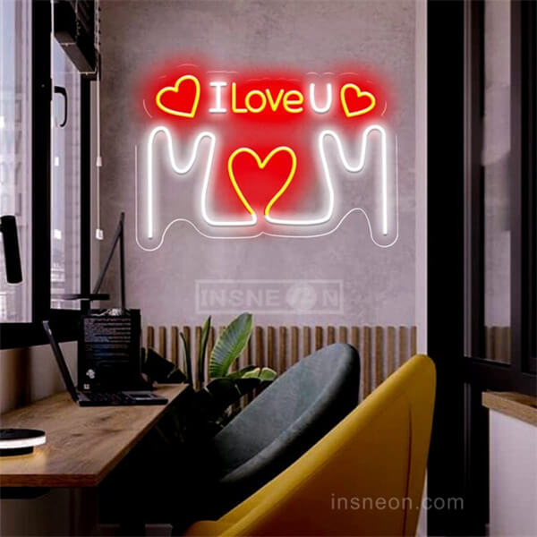 I Love You Mom mothers day neon sign