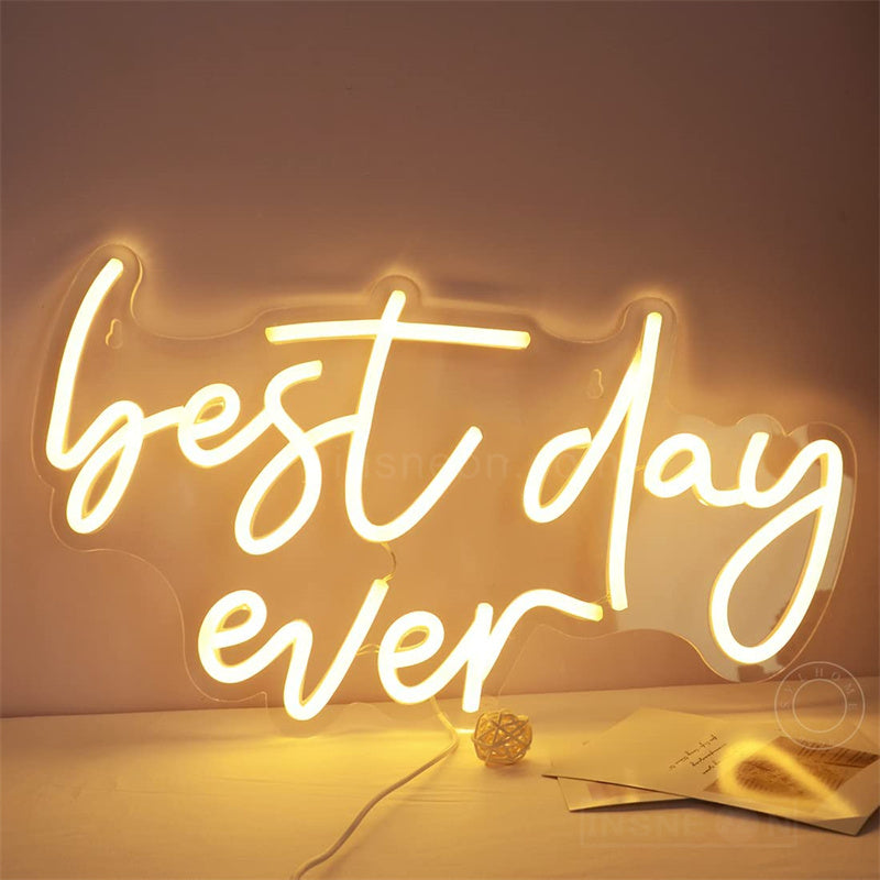 Best Day Ever Wedding Neon Sign