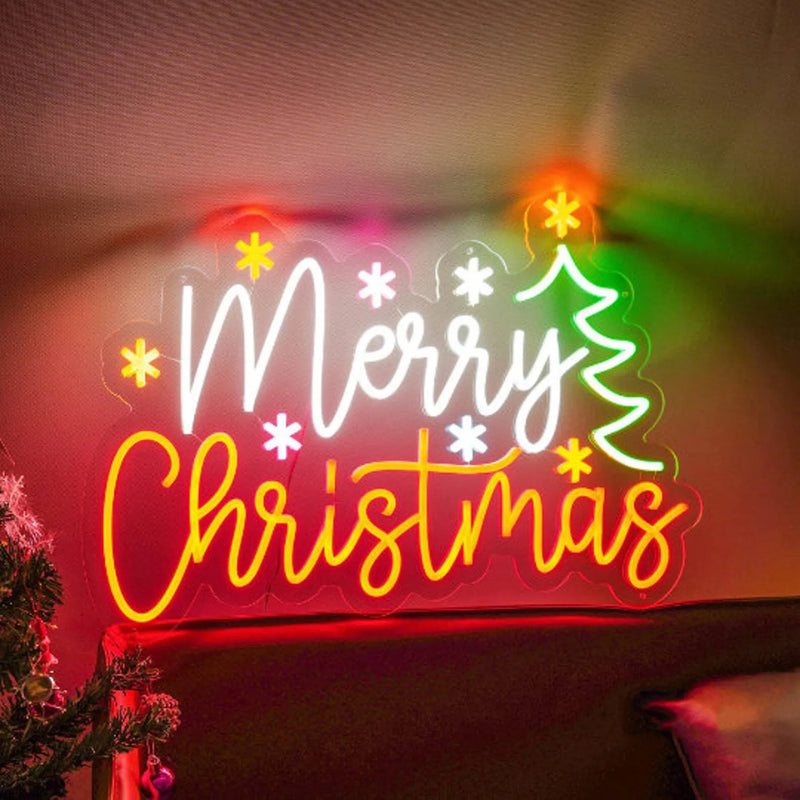 INSNEON-100% Handmade Merry Christmas Xmas Neon Sign Led Sign for Christmas Eve