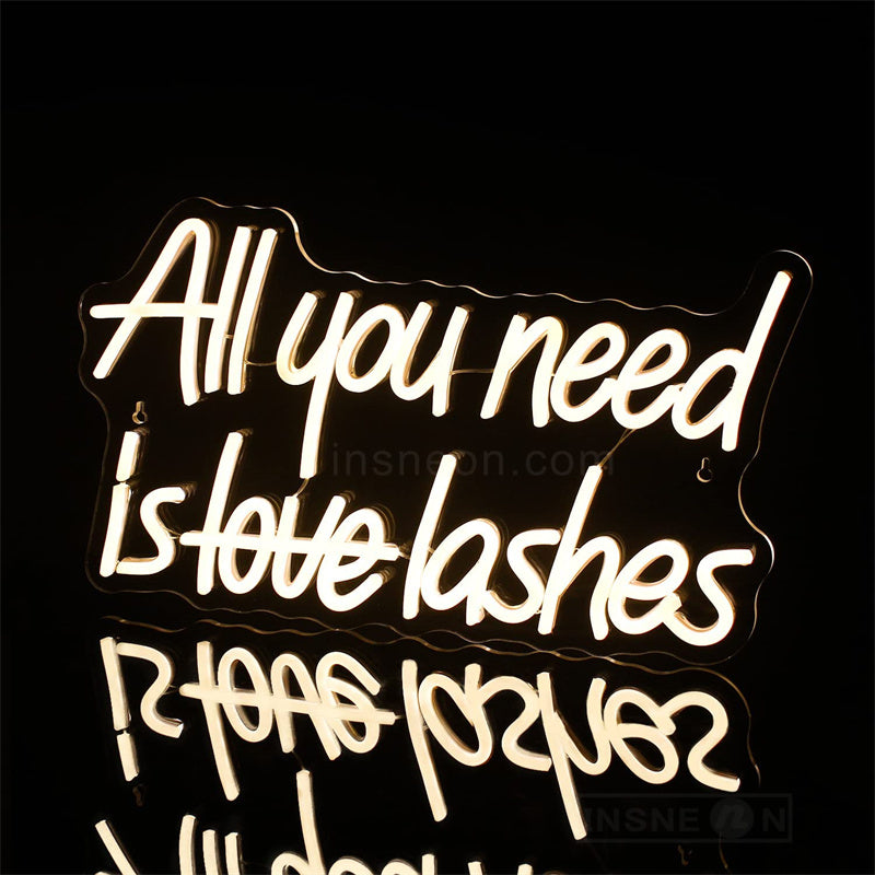 All You Need Is Love Lashes Neon Sign