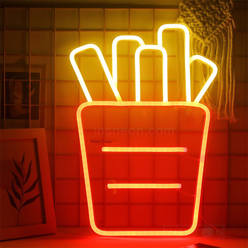 French Fries food Neon Light