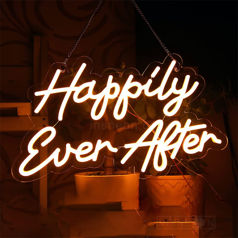 Happily Ever After Neon Wedding Signs