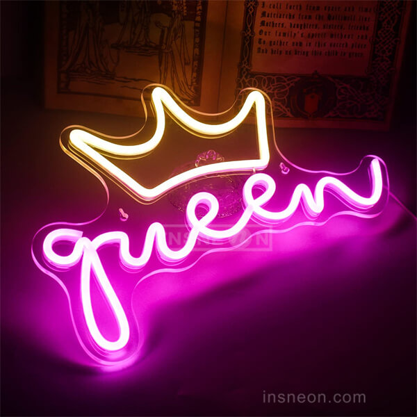 Queen chanel neon letter