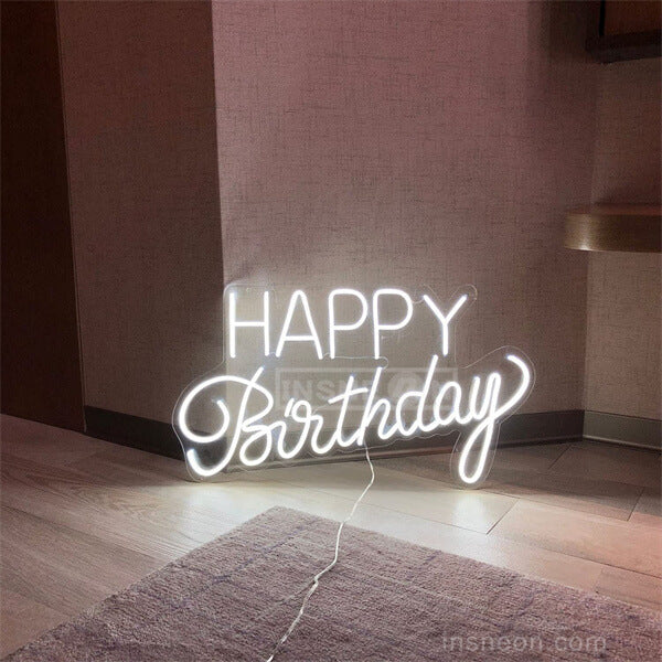 Large Happy Birthday Neon Sign