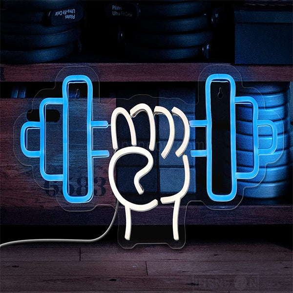 Dumbbel Gym Neon Light