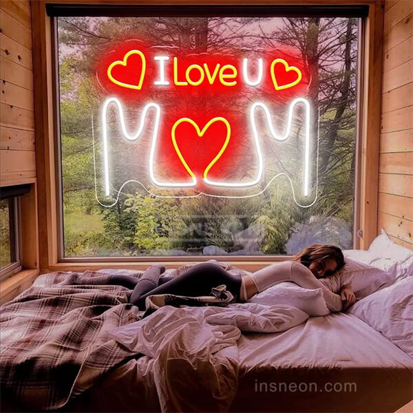 I Love You Mom mothers day neon sign