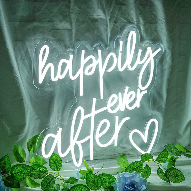 Happily Ever After Neon Wedding Signs