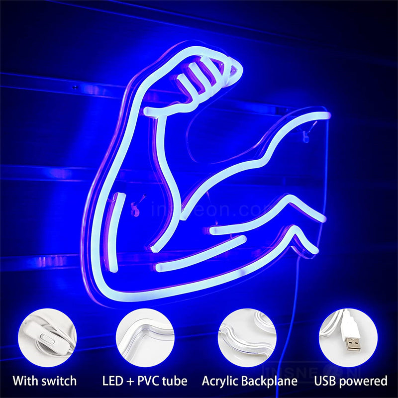 Muscle Arm Gym Neon Sign