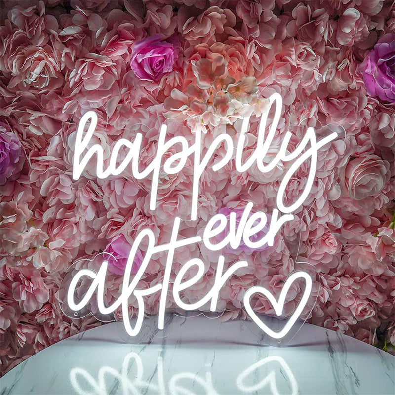 Happily Ever After Neon Wedding Signs