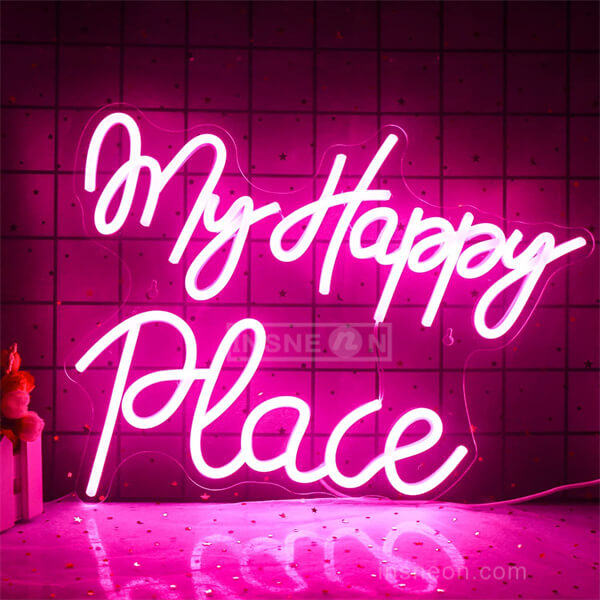 My Happy Place lights neon letter