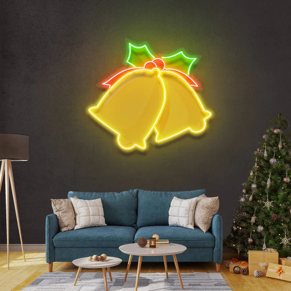 Christmas Double Bell Led Neon Sign Light