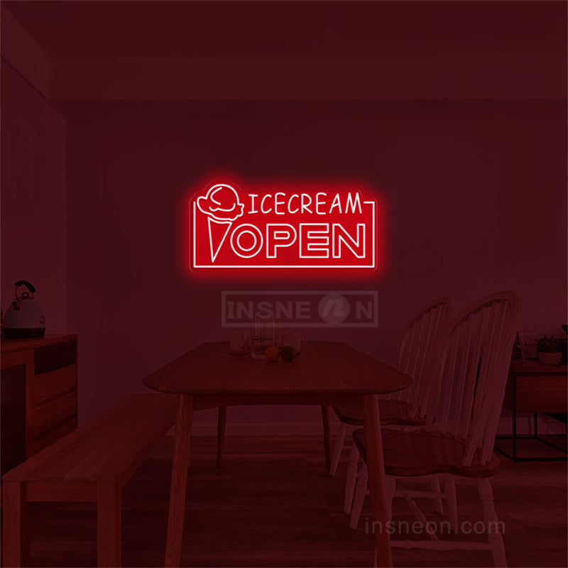 Icecream Open Neon Sign