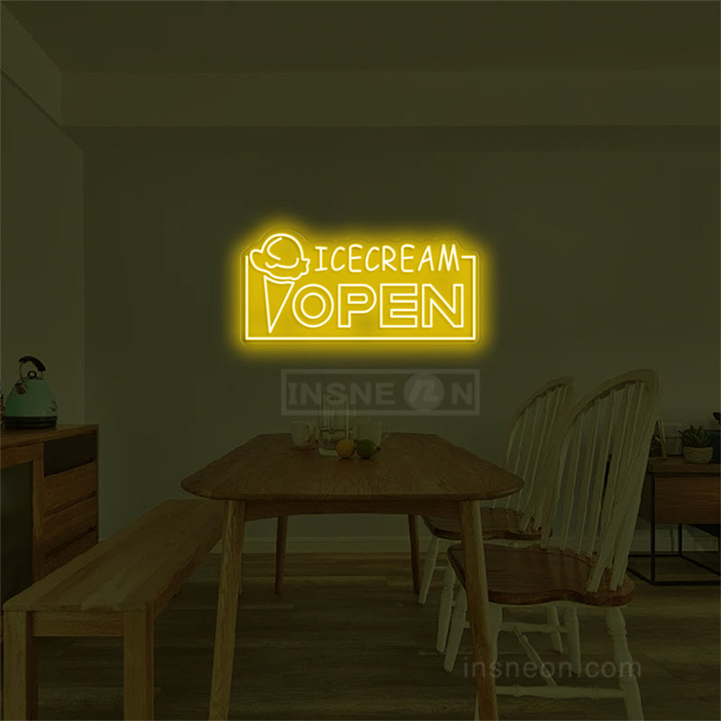 Icecream Open Neon Sign