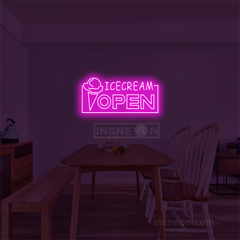 Icecream Open Neon Sign