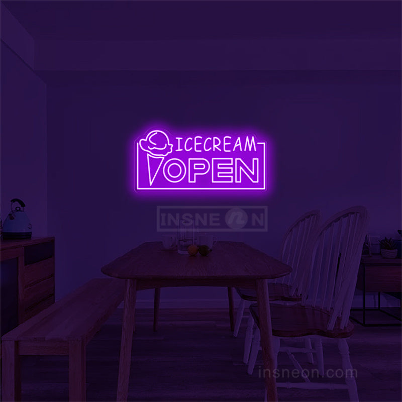 Icecream Open Neon Sign