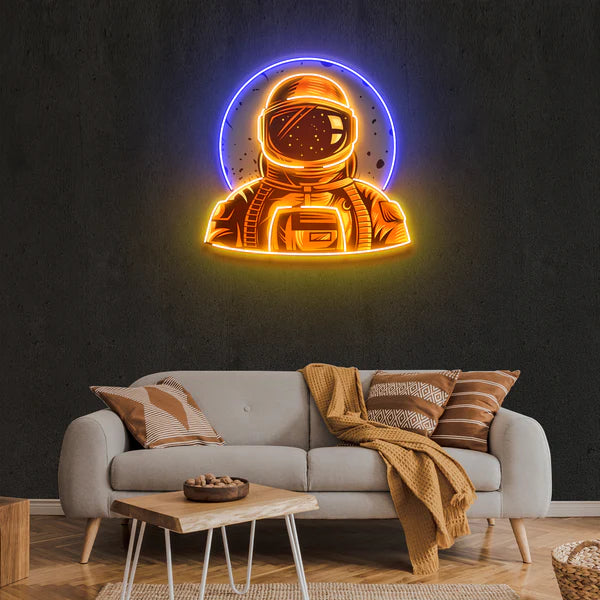 Astronaut Emblem Neon Artwork Led Neon Sign Light