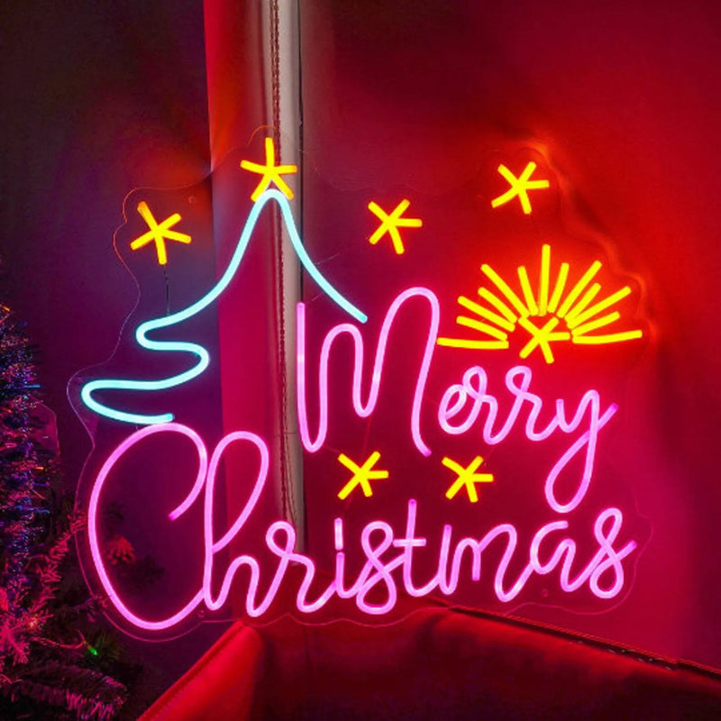 INSNEON-100% Handmade Merry Christmas Xmas Neon Sign Led Sign for Christmas Eve