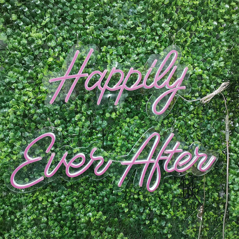 Happily Ever After Wedding Decor Neon Sign