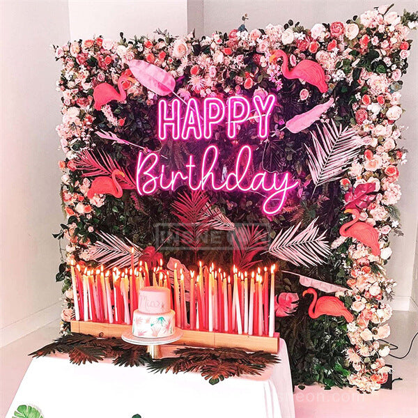 Neon Happy Birthday Sign