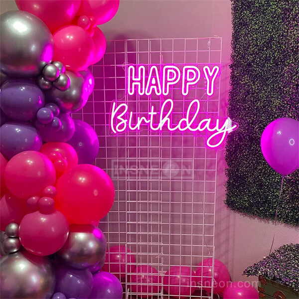 Neon Happy Birthday Sign